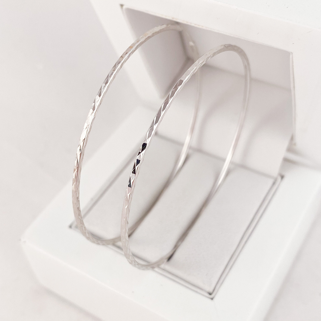 Bílé zlato náušnice kruhy broušené velké